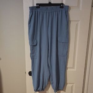 Women's Blue Cargo Pants